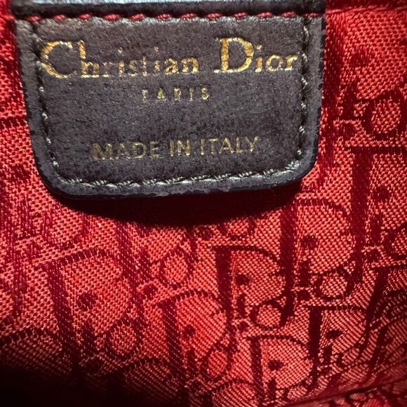 Christian Dior Brown Quilted Cannage Leather Small Hobo Bucket Shoulder Bag Auth - Picture 11 of 14